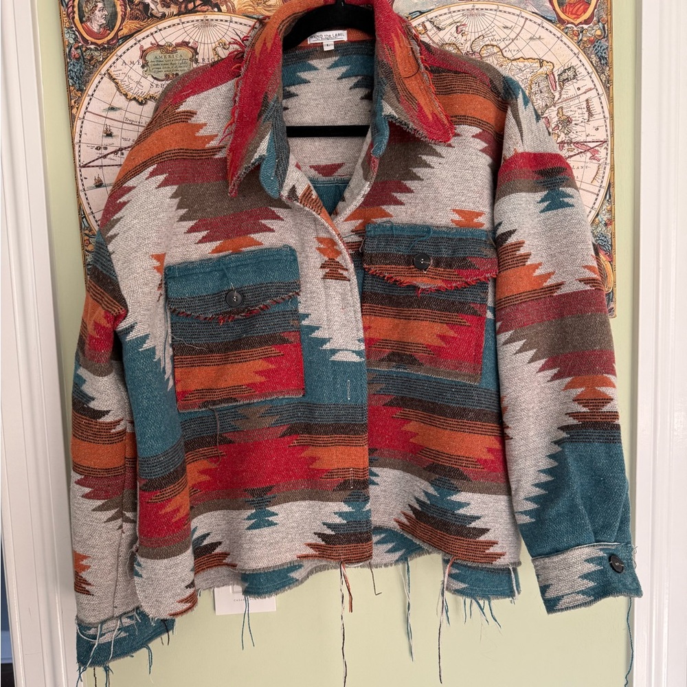 Aztec Print Blanket Coat‎